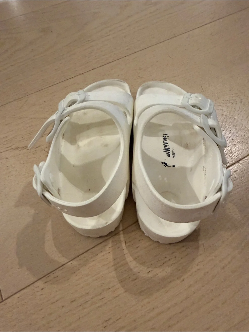Birkenstock White Kids Two-Strap Adjustable Sandals